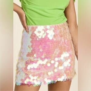 NWT Helmut Lang Scale Sequin Skirt 12 color mirror